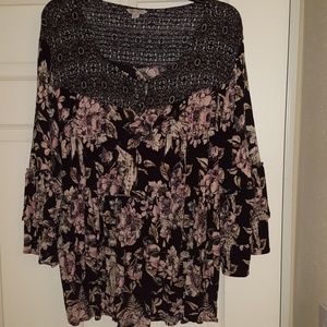 Cato 3/4 sleeve peasant blouse